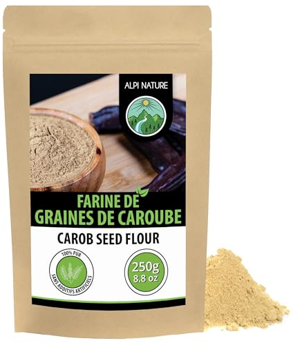Alpi Nature Johannesbröd Kärnpulver 250g, Carob Kärnpulver, Johannesbrödkärnmjöl, Carob Pulver