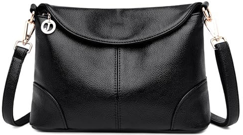 DORRISO Bolsos de Mujer Bandolera Bolso Elegante Mujer Bolsa Tote Bolso Bolso de Mano Cuero PU Trabajo Escuela Viajes Casual Diario Bolsos Cruzados Negro