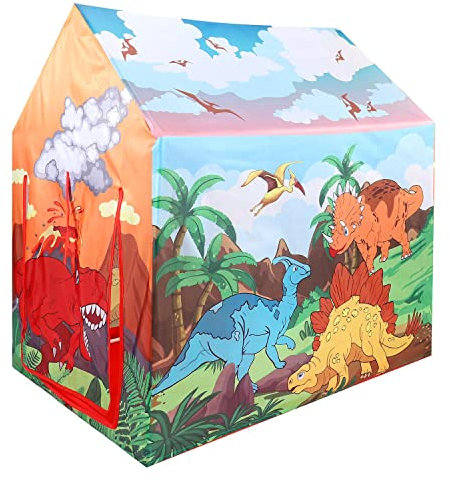 SOKA Maison de jeu dinosaure pour enfants, intérieur et extérieur, tente de jeu pliable pour fête d'anniversaire, tunnel de jeu pour la maison, la chambre, le jardin, le camping, la plage, pour