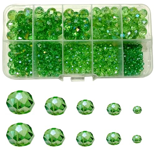 Gocelyn AB färg kristall glas fasetterade pärlor (grön) fasetterade pärlor rondell diverse tillbehör lösa pärlor för smyckestillverkning armband hängen