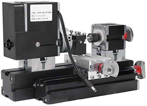 JORAsa 12VDC 60W 12000RPM CNC Mini Tour Machine Outil DIY Travail du Bois Tour À Bois Fraiseuse Meulage Perles De Polissage Perceuse Rotative 100‑240V(#3)