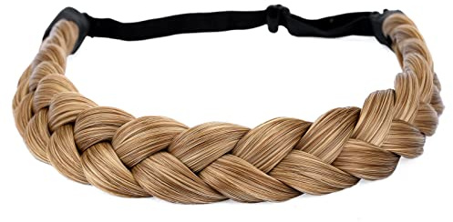 Gledola 2 Stränge geflochtene Zöpfe Stirnband geflochtene synthetische Haar elastische Stretch, Haar Zubehör für Frauen, Mädchen (Dirty Blonde)
