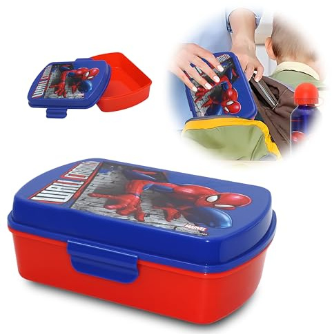 Spiderman Boîtes à déjeuner Contenants de stockage alimentaire pour enfants Compatible micro-ondes Plastique sans BPA Couvercle hermétique Réfrigérateur/Congélateur Pots à collation Boîte à déjeuner