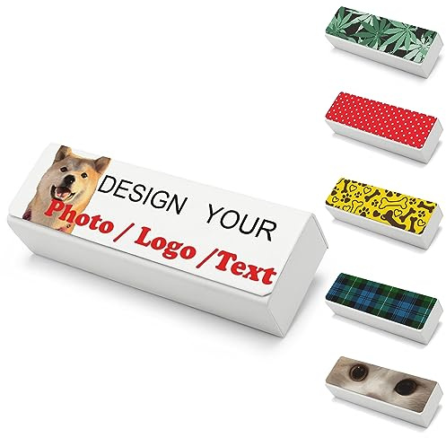 Lawenp Benutzerdefiniertes Brillenetui, personalisiertes Brillenetui, Design Ihres Fotonamens, Logo, tragbare weiche Sonnenbrillentasche, Geschenk für Frauen