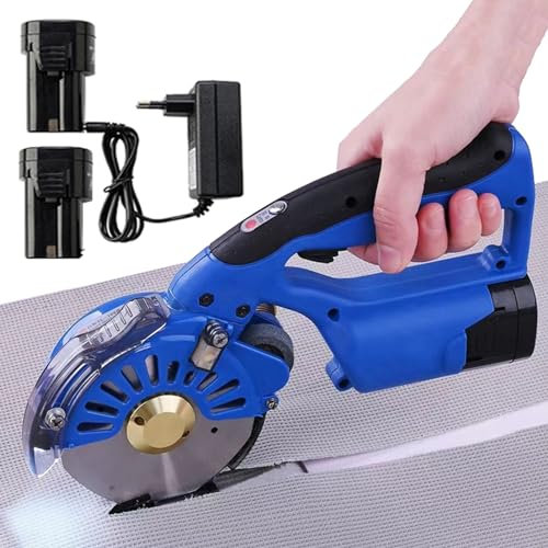 ExoticaBlend Coupe-Tissu Rotatif électrique – Coupe-Tissu Multicouche Rechargeable pour Tissus naturels et synthétiques légers à Moyens,125mm