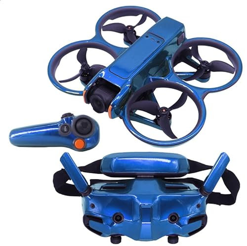 Drohne Aufkleber Kompatibel für DJI Avata 2 GOGGLES 3, Film Abziehbild Skins Drone Gläser Dekoration Aufkleber Wrap Cover Aufkleber DIY Drone Maschine Haut (Hellblau)
