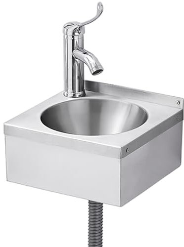 Lavello Professionale Acciaio Inox, Lavello da Cucina Lavello a Parete Piccolo Lavamani in Acciaio Inossidabile Installazione Facile Lavello per Camper Montaggio a Parete