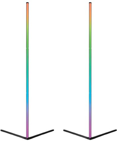 ENOVALITE 2 Stück 140cm RGB-IC Stehlampe Fernbedienung dimmbare Eckleuchte | 16 Mio Farben, Musikmodus, DIY Modus und Timer, Wohnzimmer Gaming Stimmungslicht Ambient