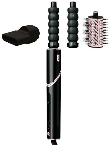 Shark FlexStyle 3-in-1 Luftstyler & Haartrockner, Auto-Wrap-Lockenaufsatz, Ovalbürste, Konzentrator, Keine Hitzeschäden, Schwarz, Roségold, HD426EU