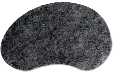 Astra Rutschfester Teppich Läufer Flur - Anthrazit 62 x 92 cm Niere | Waschbarer Küchenläufer modernes Design saugfähiger Teppichläufer waschbar bei 30°C Fußmatte strapazierfähig Sauberlaufmatte
