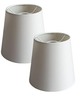 2er-Set Lampenschirm Stoff E14 Weiß Konisch Hängelampe Ersatzschirm Lampenschirme E14 Ersatzteil Stoffleuchte Tischleuchte Pendelleuchte Lampenschirm weiß (2 Stk. konisch weiß Pendelleuchte)
