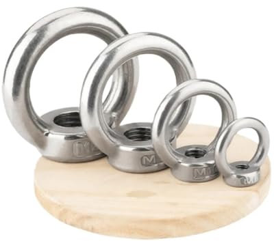 M3 M4 M5 M6 M8 M10 Ringmutter 304 Edelstahl Marine Hebeöse Ringmutter Schlaufenloch for Anheben von Kabelseilen(M5-2Pcs)