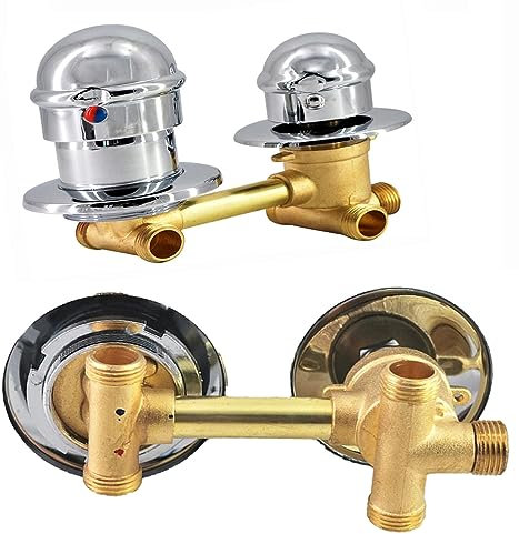 Mitigeur de douche 2/3/4/5 voies en laiton fileté eau chaude et froide avec poignée ronde Connexion à vis de 12,5 cm pour cabine de douche