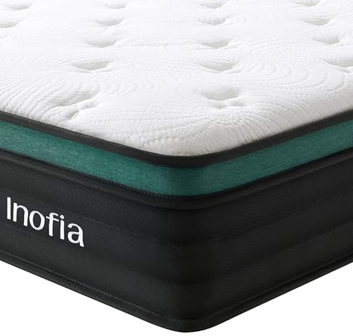 Inofia King Mattresses 5FT, 10.6 Inch Hybrid Mattress with Zoned Pocket Spring, Triple-Layer Support System for Enhanced Pressure Relief and Spinal Alignment