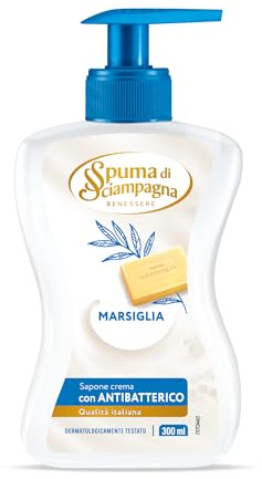 Spuma di Sciampagna - Sapone Liquido Fragranza Tradizionale di Marsiglia, con Azione Igienizzante e Antibatterico di Origine Naturale, Dermatologicamente Testato - 300ml