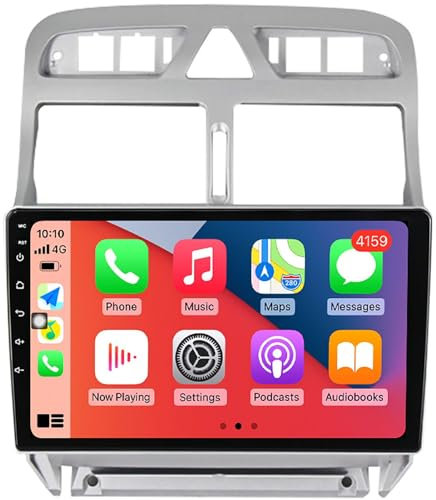 Autoradio 9'' con navigatore GPS per Peugeot 307 (2004-2013) - Android 12, CarPlay, Android Auto, WiFi, Bluetooth, SWC, Video multimediale, impianto Stereo M150S