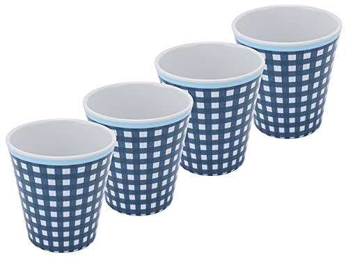 WPKD BLUEIY 4Pcs/Set Originality Melamine Cups, Imitation Porcelain Water Mugs for Restaurant and School, Beverage Mugs for Milk and Tea