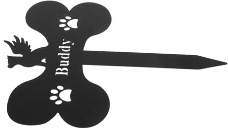 EXAOMBLE Piquet Commémoratif pour Chien Métal Forme Os Marqueur Funéraire pour Animaux De Compagnie Décoration De Jardin