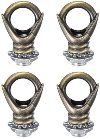 M METERXITY 4 Pack Light Fixture Hooks Ring Nuts,5kg Max Load 13mm ID M10 Thread Closed Loop Hooks for Pendant Lights/Lanterns/Outdoor/Indoor Decor,Zinc Alloy Chandelier Parts[Bronze Tone]