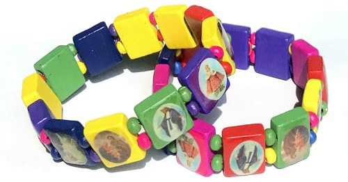 KOGMMYSEVP Holzarmband für Damen und Herren, Tropfen, ölfarbene Rosenkranz-Perlen, religiöse Jesus-Armbänder, können mit Mustern personalisiert werden, 18 cm