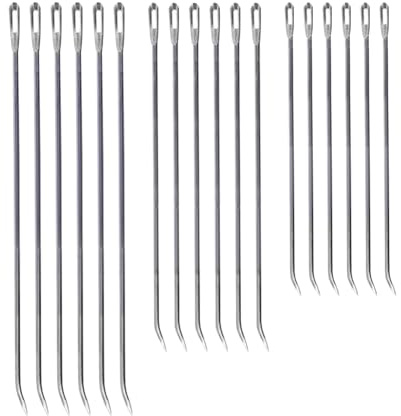 FSSTUD 18 agujas de coser de metal extralargas para carne, agujas de amarre de pavo, agujas de cocina, herramientas de asado de pavo, suministros de cocina curvados, 12,5 cm, 14 cm, 17 cm