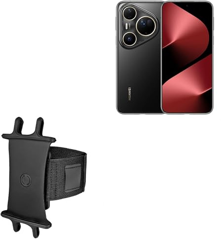 BoxWave Holster Compatible with Huawei Pura 80 Ultra - ActiveStretch Sport Armband, Adjustable Armband for Workout and Running - Jet Black