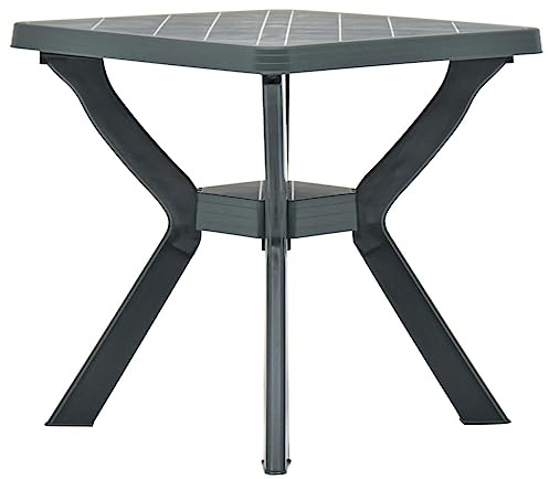 HaoChrymec Bistrotisch aus Kunststoff, Quadratisches Design mit Ablage, Wetterfest und Pflegeleicht, Gartentisch wetterfest, Bistrotisch Outdoor, Balkon Terrasse Garten, Grün, 70 x 70 x 72 cm
