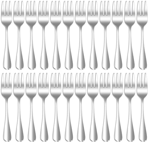 Qucher 24 Stück 14.5cm Kuchengabel,Dessertgabeln Edelstahl Set