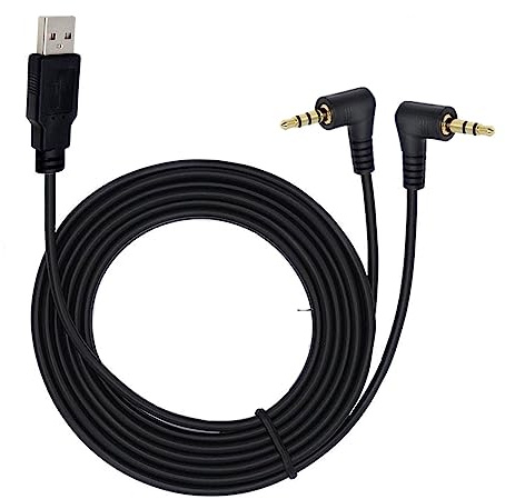 Laikoutd Adaptador De Conector USB A 2 X 3 5 Mm Cable Estéreo Auxiliar 2 0 A 3 5 Mm para Adaptador Cable Altavoz para Computadora Portátil