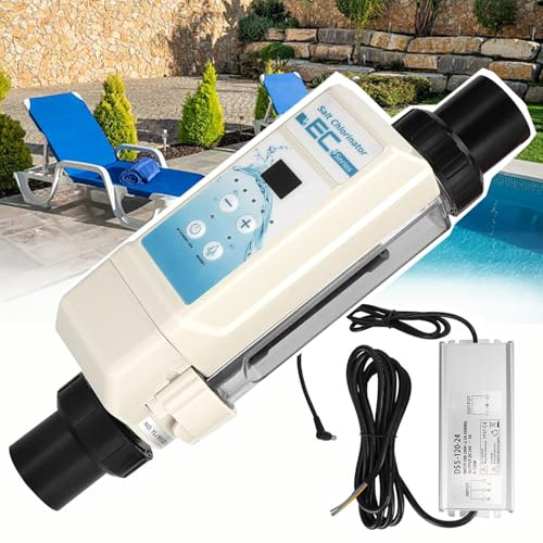RoyceBee Système de Chlorateur au Sel, 8 g/h-20 g/h Système de Générateur de Chlore pour Piscine d'eau Salée, Chlorateur au Sel D'électrolyse à Nettoyage Automatique pour Spa de Piscine 100M3/20g/hr