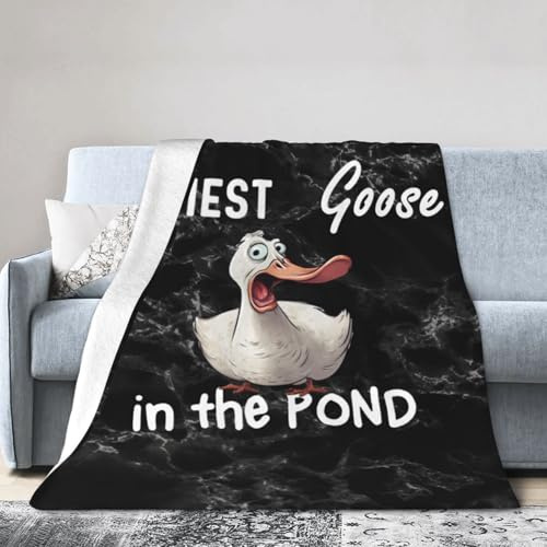 Silliest Goose in The Pond Fleece Blanket 60X50 Soft Micro for Bed Warm Comfort91