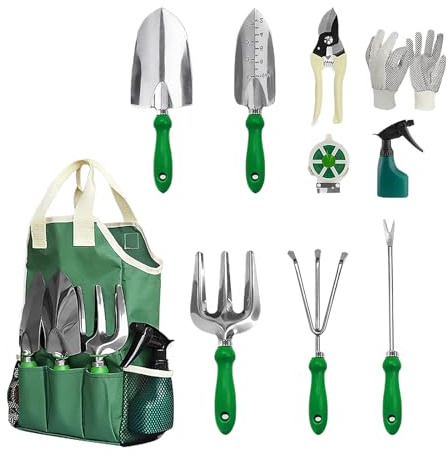 Juego de Herramientas de Jardinería,Equipo Resistentes - 11 Piezas De Herramientas De Jardinería,para Mujeres, Mamás, Principiantes, Plantar Árboles, Jardín, Hombres, Jardinero De
