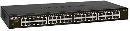 NETGEAR 48-Port Gigabit Ethernet Unmanaged Essentials Switch (GS348) - Desktop or Rackmount, Silent Operation