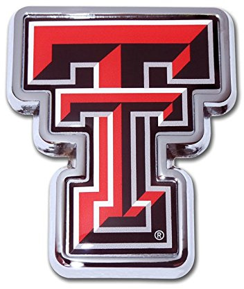 Texas Tech TTU Red Raiders Metal Auto Emblem - Many Available! (Logo Domed with Colors)