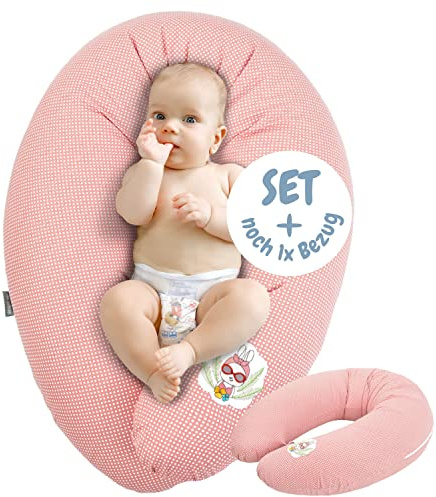 sei Design Stillkissen Set 170x30 EPS-Mikroperlen Füllung + 1X extra Baumwollbezug, Schwangerschaftskissen Seitenschläferkissen Komfortkissen Erwachsene, ergonomisch