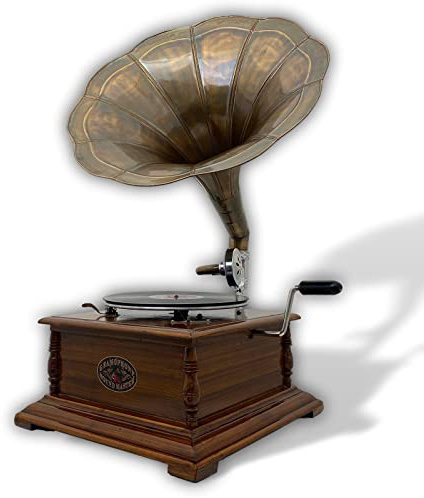 Grammophon Gramophone Dekoration Trichter Grammofon Messing im Antik-Stil X03