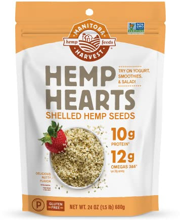 Manitoba Harvest Hemp Hearts, Shelled Hemp Seeds - 24oz - 10g Plant Protein & 12g Omega 3 & 6 per 30g serving - Easy to Digest with 9 Amino Acids - Gluten Free, Non-GMO Project Verified