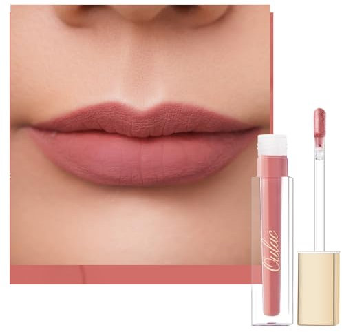 Oulac Rossetto Liquido Matte, Pesca Nudo Rossetti Colore Intenso, Tinta Labbra Finish Matte, Lunga Tenuta, Ricco di vitamina E, Consistenza crema, Vegana&Senza crudeltà 4.5ml (M11) French Kiss
