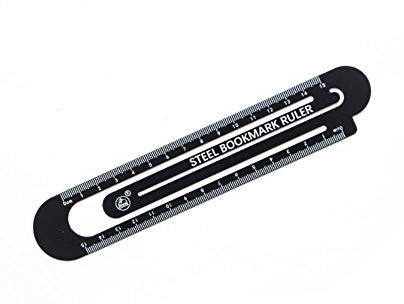 Metall-Lesezeichen Lineal, 15cm Büroklammer Lesezeichen Lineal Schwarz Weiß Markierungen Zeichenlineal Messlineal Skalierungswerkzeug für Schule/Büro