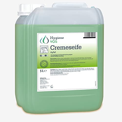Hygiene VOS Savon crème pomme 5 litres de savon doux pour tous les systèmes de distribution sous pression et distributeurs de savon