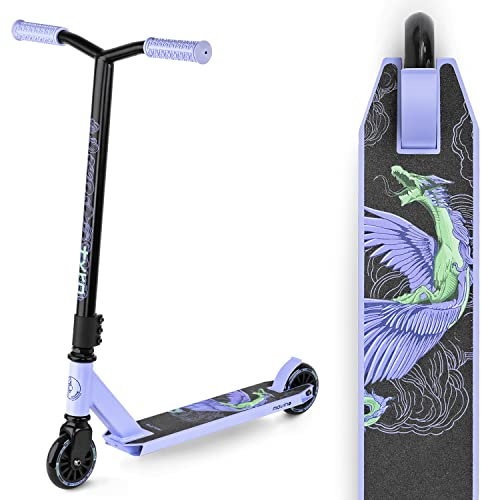 MOVINO Tyro Stunt Scooter Stunt Roller Kickscooter Professioneller Freestyle Roller Trick Roller ABEC 9 Kugellager Aluminium Deck 100 mm Räder Belastbar 50 kg Für Kinder Von 5 Bis Zu 9 Jahren
