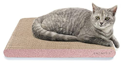 AMZNOVA Katzen Kratzpappe Rescratch Katzen Kratzbrett, Kratzpappe mit Katzenminze, Kratzbrett Kratzbretter Katzenkratzbrett, Breit, Glitzer Roségold