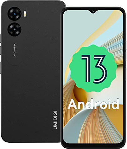 UMIDIGI G3 Plus Smartphone Android 13, 8GB+128GB+ 1TB Espandibile Telefono Cellulare con 5150mAh, 6.52 HD+,16MP+8MP, Dual SIM 4G Telefoni Octa-Core, 5G-WiFi/GPS/Face ID/OTG,2Ans Garantie,Nero