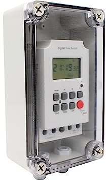ZERVA 220V 25A zweiter programmierbarer digitaler Zeitschaltuhr for den Außenbereich mit wasserdichtem IP66-Gehäuse