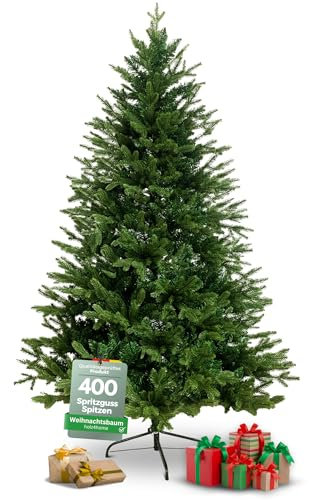 holz4home® Künstlicher Weihnachtsbaum 160 cm I Tannenbaum mit Spritzguss Spitzen I 400 Spitzen I Premium Naturgetreue Weihnachtsdeko Christbaum Kunstbaum