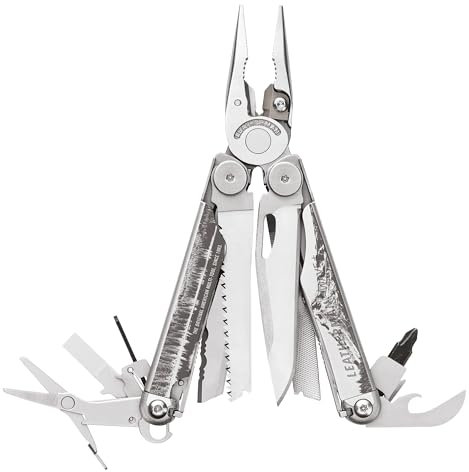 Leatherman Wave+ Multi-Tool - 18-in-1 Hochleistungs-Edelstahlwerkzeug mit Klingen, Zangen und Drahtschneidern - Camping Zubehör - Special Edition, Grau
