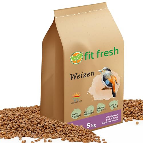FitFresh – 5kg Gereinigt Hühnerfutter Geflügelfutter Futterweizen Vogel für Wildvögel