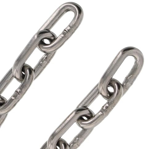 ToniTec Edelstahlkette 1m Gliederkette kurzgliedrig 4mm Stahlkette DIN 766