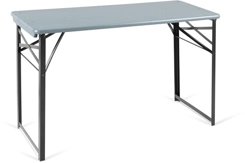Stagecaptain BBT-119 GY Hirschgarten Bierzelttisch 119 cm 2X Set - 2 robuste, Kurze Biertische (119 cm lang) - Lackierte Oberfläche - Zusammenklappbar - Einfach zu verstauen und transportieren - Grau