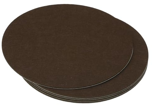 PATIKIL 8 Inch Diameter Lamp Base Felt, 5Pack 2mm Thickness Round Soft Adhesive Non-Slip Anti-Scratch Backed Felt for Lamp Furniture DIY Craft, Coffee